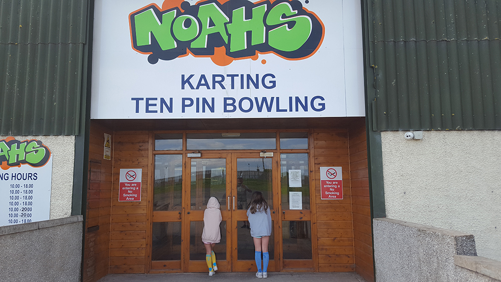 Waiting for the Karting to open